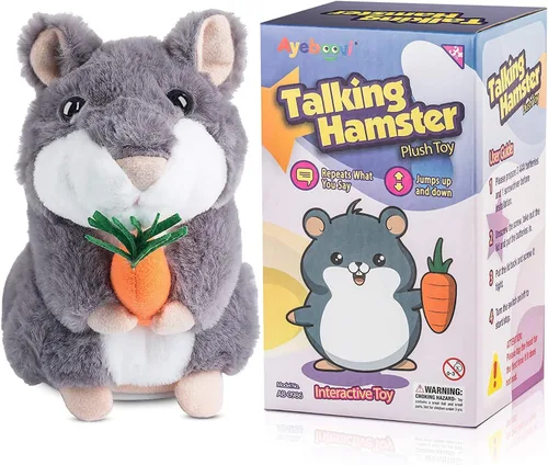 Miniatura 10 de Hámster parlante de peluche que repite lo que dices de Halobang, regalo para niños Marrón