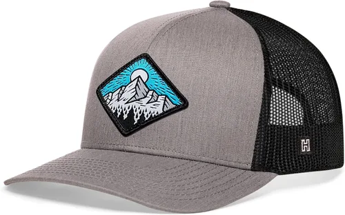Miniatura 2 de HAKA Sombrero de camionero de campamento, sombrero de malla de montaña para hombres y mujeres, gorra de béisbol ajustable a presión, sombrero de golf