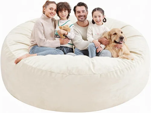 Miniatura 48 de Silla de Puf de 3 Pies, Sillas de Puf Cómodas con Relleno de Espuma Viscoelástica, Sofá de Puf Esponjoso con Funda de Terciopelo Holandés, Sillas