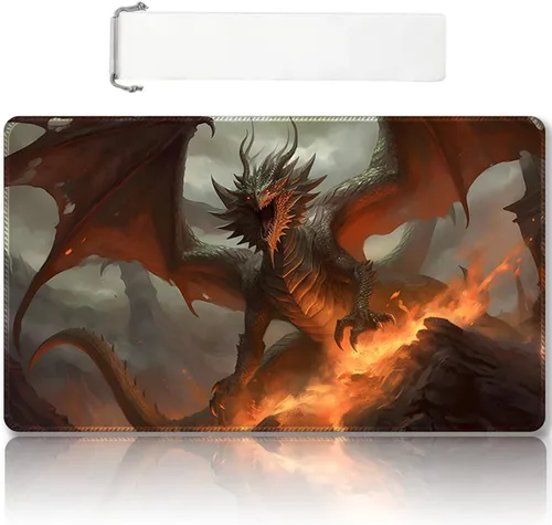 Miniatura 12 de Tapete de juego MTG cosido de alta calidad con zonas y parte trasera de goma antideslizante, tapete de juego TCG para MTG y otros juegos de cartas