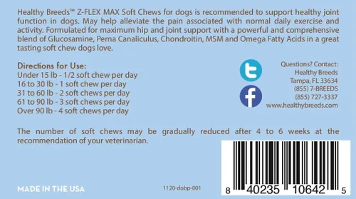 Miniatura 43 de Healthy Breeds Great Pyrenees Z-Flex Max - Masticables suaves para cadera y articulaciones, 50