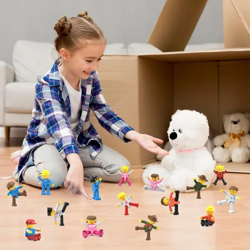 Miniatura 2 de PicassoTiles - Juego de figuras magnéticas de 15 piezas con personajes giratorios, juguetes para niños, juego de expansión para bloques