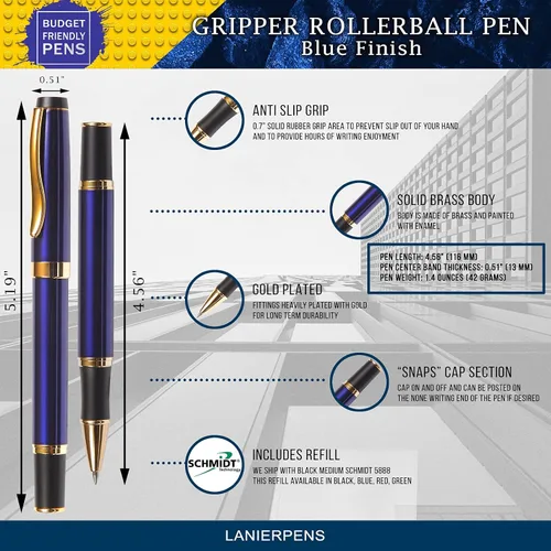 Miniatura 4 de Bolígrafo de rodillo Gripper - Azul