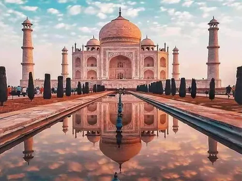 QAZWSX Kit de pintura de diamante 5D por números, vista Taj Mahal, kit de pintura de diamantes de imitación para adultos, bordado, artes,