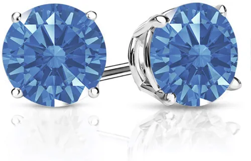Miniatura 92 de Gem Stone King Aretes de plata de ley 925 con piedra natal redonda de 0.276 in para mujer