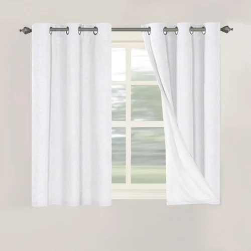 Miniatura 195 de H.VERSAILTEX Cortinas opacas de lino de 72 pulgadas de largo, 100% absolutamente opacas, con aislamiento térmico, con textura de lino, cortinas