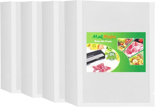 MakMeFre Bolsas selladoras al vacío de 6 x 10 pulgadas de tamaño de 400 pintas sin BPA y resistentes, ideales para almacenamiento de alimentos,
