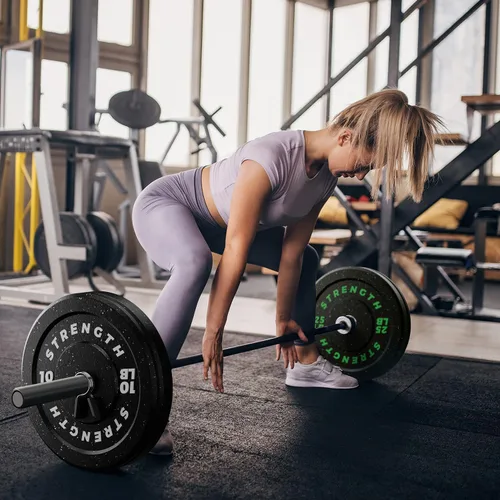 Miniatura 6 de GIKPAL Juego de Discos Olímpicos de Parachoques, Discos de Peso de Goma de 2 Pulgadas para Gimnasio en Casa, Placas de Barra para Levantamiento de 2