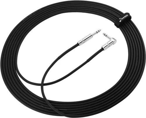 Miniatura 5 de Donner Cable TRS de 6 pies, cable de conexión estéreo equilibrado, resistente, sin zumbido de 1/4 pulgadas, ángulo recto macho a cable recto TRS