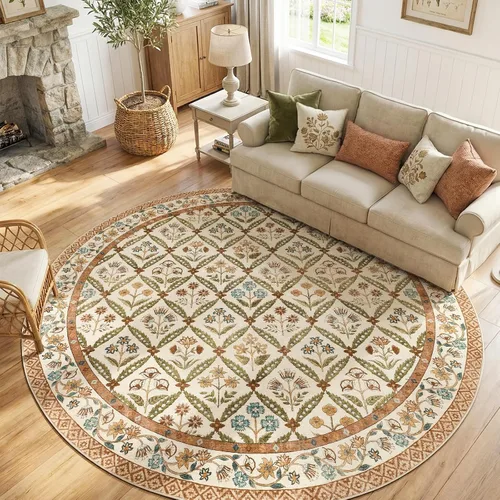 Miniatura 32 de jinchan Haden - Alfombra de entrada de 2 x 3 pulgadas, diseño floral vintage, lavable, suave, antideslizante, de pelo bajo, para puerta, cocina