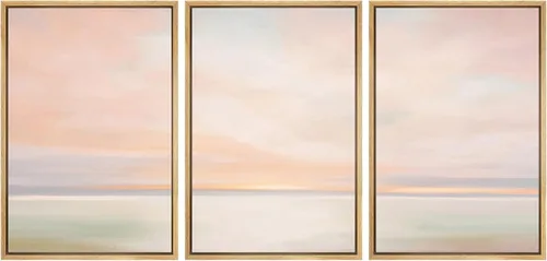Miniatura 103 de SIGNWIN Lienzo enmarcado para pared, juego de arte de puesta de sol, horizonte, cielo, paisaje, fotografía, arte moderno, paisaje, relajante