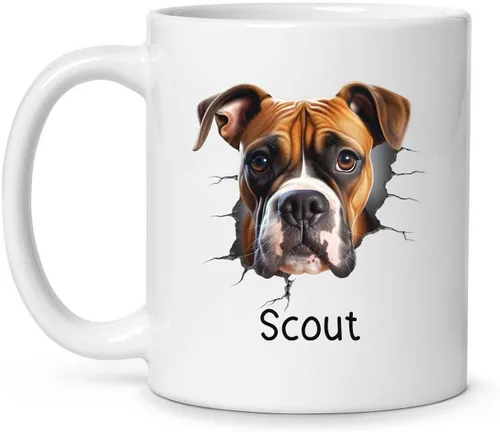 Miniatura 18 de Tazas de café con nombre personalizado único y emocionado Chihuahua rompió la pared, tazas de café personalizadas para perros, regalo para niños