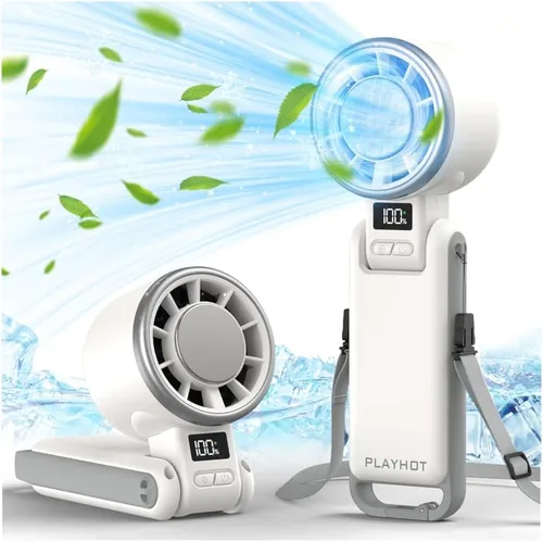 Miniatura 12 de PlayHot Ventilador Portátil de Mano Mejorado con Enfriamiento de Hielo de 60°F, Hasta 12Hrs de Funcionamiento, Ventiladores de Mano Portátiles de 5