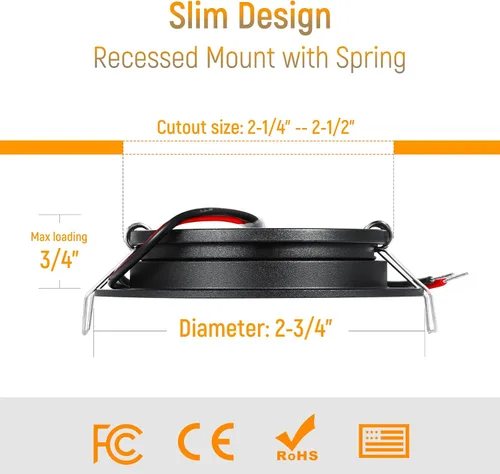 Miniatura 5 de Paquete de 8 luces LED de 12 voltios en forma de disco para RV, montaje empotrado en el techo, luz de techo de 7 cm, luz de techo de 12 V