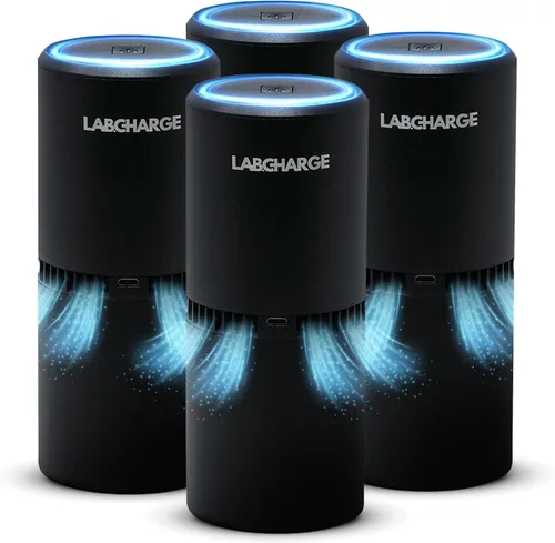 Lab Charge Purificador de Aire Iónico Pequeño para Hogar y Dormitorio – Filtro HEPA Silencioso – Cubre 250 Pies Cuadrados - Limpiador Libre para