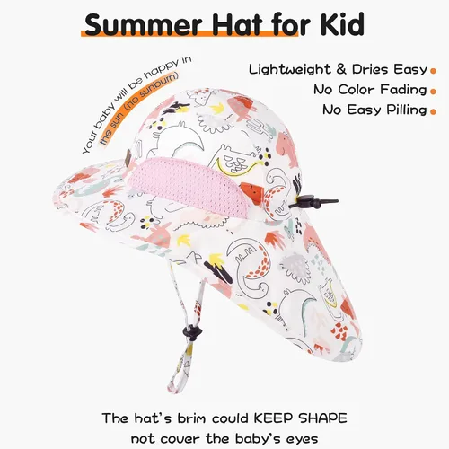 Miniatura 24 de Sombrero de sol para bebé, sombreros de protección solar para niños pequeños, UPF 50+, gorra de playa de verano al aire libre para niños y niñas