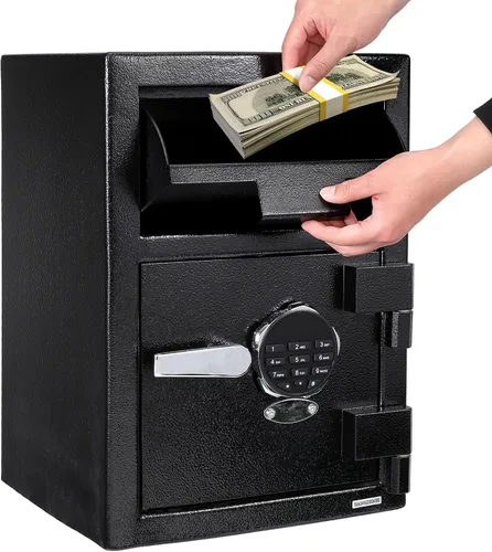 Caja de seguridad de acero con teclado electrónico, depósito digital, caja fuerte para el hogar con sistema de alarma, caja fuerte y caja de