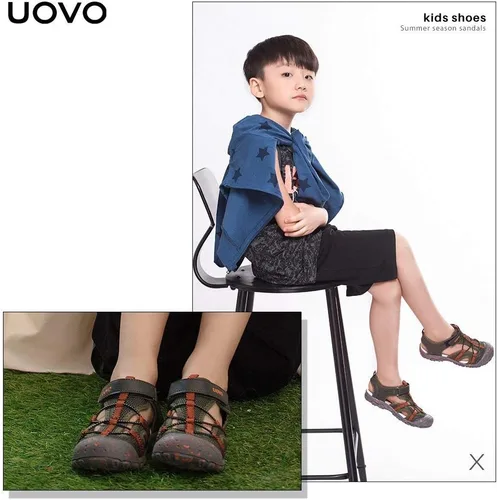Miniatura 2 de UOVO Sandalias para niños, sandalias de senderismo atléticas con punta cerrada, sandalias de verano para niños de secado rápido