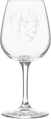 Miniatura 330 de Copa de vino de 12.75 onzas con diseño de perro grabado