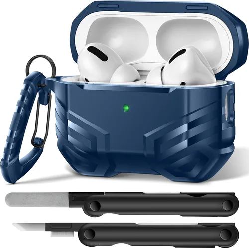 Miniatura 10 de MOBOSI Funda para AirPods Pro 2 con cerradura, compatible con funda Airpod Pro de 2ª/1ª generación, funda protectora de grado militar con kit