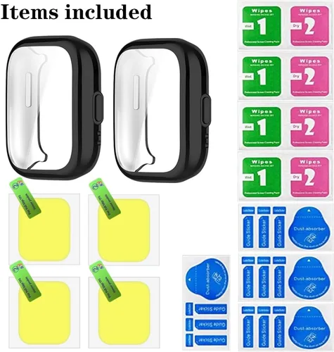 Miniatura 6 de Protector de pantalla para reloj (4+2 unidades) compatible con Amazfit Active, funda protectora de TPU suave, antiarañazos, alta definición