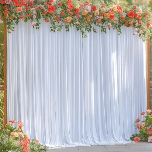 Miniatura 19 de Cortinas de fondo azul bebé de 8 x 10 pies para bodas, cortinas de fondo de poliéster sin arrugas, para baby shower, fiestas de cumpleaños