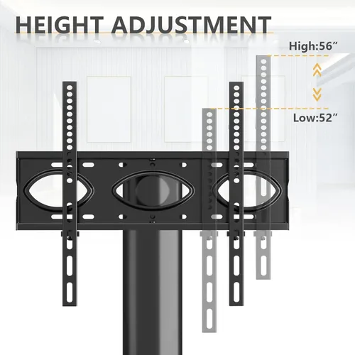 Miniatura 6 de TAVR Furniture Soporte de TV con componentes multimedia de 4 niveles con estante de audio giratorio y soporte ajustable en altura, soporte de TV