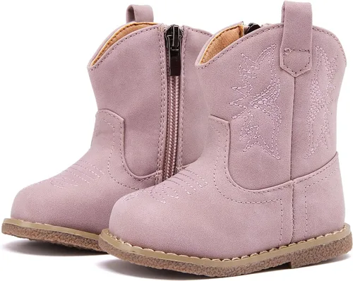 Miniatura 25 de BMCiTYBM Botas de bebé vaqueras para niño y niña, botas vaqueras occidentales para bebé, botas de vaquero para bebé con punta redonda, botas