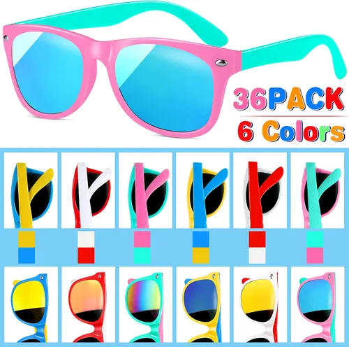 Miniatura 3 de GINMIC Gafas de sol para niños, regalos de fiesta a granel, paquete de 36 unidades, regalos para el día de San Valentín, protección UV 400, lentes