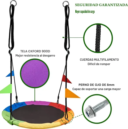 Miniatura 2 de PACEARTH Columpio de árbol de 40 pulgadas, capacidad de peso de 900 libras, 2 correas colgantes adicionales, cuerdas ajustables de múltiples hebras