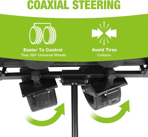 Miniatura 6 de Carro de playa plegable con ruedas grandes todo terreno para arena, carros plegables resistentes con mango ajustable para exteriores, jardín