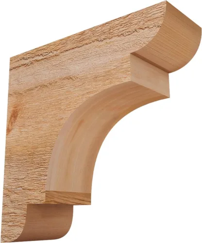 Ekena Millwork COR04X12X12NEB00RWR 4 pulgadas de ancho x 12 pulgadas de profundidad x 12 pulgadas de alto New Brighton Rough Sawn Corbel, cedro rojo