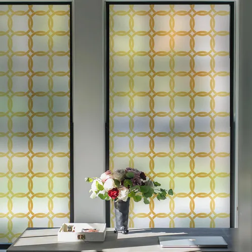 Miniatura 13 de DKTIE Lámina geométrica para ventana de vitral, película de privacidad para ventana de baño, vidrio esmerilado, adherencia estática, no adhesiva