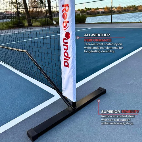 Miniatura 5 de Sistema de Red de Pickleball Portátil Reboundia - Red de Pickleball de Tamaño Reglamentario Oficial para Uso en Exteriores e Interiores, Redes