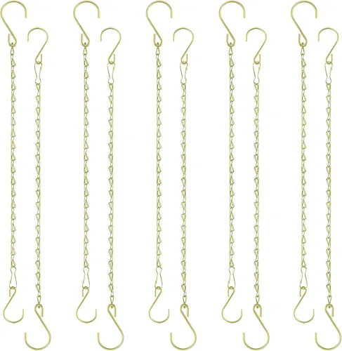 Miniatura 8 de Cadena de cesta colgante, cadenas negras de 3 puntos de 20 pulgadas con ganchos para cestas colgantes, macetas, perfectas para decoración de Negro-3
