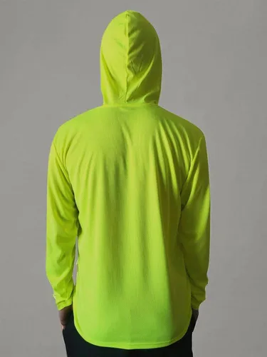 Miniatura 3 de Glory Max Camisetas de trabajo de seguridad de alta visibilidad de manga larga con capucha 2 piezas Verde neón