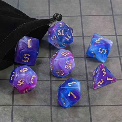 Miniatura 6 de CiaraQ DND Juego de Dados Poliédricos con Bolsa de Dados para Calabozos y Dragones RPG MTG Juegos de Rol de Mesa