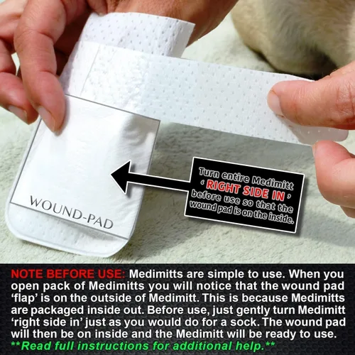 Miniatura 4 de Medimitt - Vendajes de patas para perros, gatos y mascotas, botines médicos elásticos, primeros auxilios para patas, antideslizantes, no adhesivos
