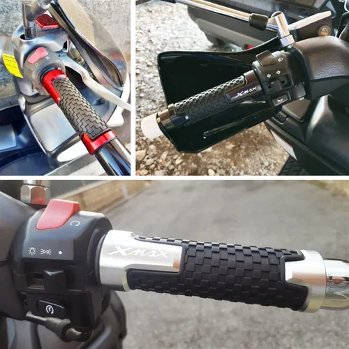 Miniatura 3 de Universal for Y&AMAHA Xmax 125 250 300 400 Motorcycle Handlebar Grips Racing Handle Grips Aluminium Comfortable Soft Rubber Hand Bar Grip