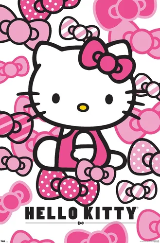 Miniatura 8 de Trends International Hello Kitty - Póster de pared con lazos, 14.725 x 22.375 pulgadas, versión enmarcada de madera de granero