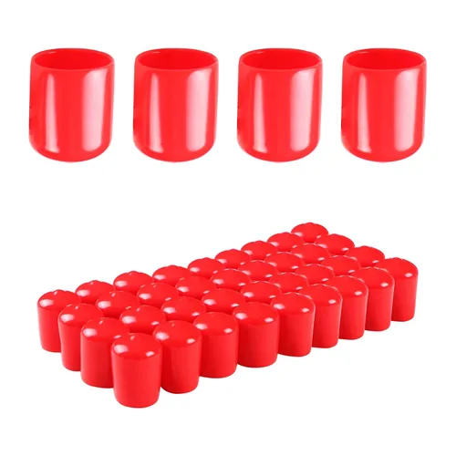 Miniatura 26 de Cubierta de tapa de extremo redondo de goma 0.08 pulgadas (0.079 in), protectores de rosca de tornillo de PVC flexible de tubería de tubería