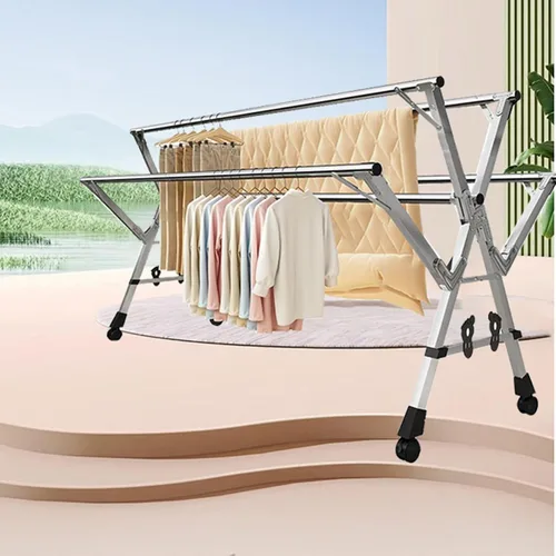 Miniatura 5 de Foldable Portable Clothes Drying Rack, 79Ft Stainless Steel Garment Dryer for Indoor & Outdoor Use, Space-Saving Adjustable Laundry Rack