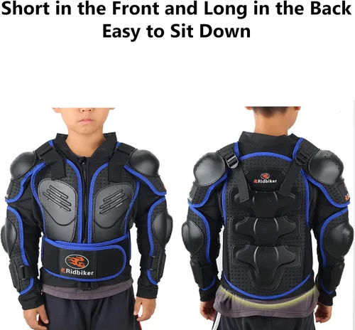 Miniatura 5 de RIDBIKER - Chaleco protector de pecho para niños, equipo de motocross, moto todo terreno, chaqueta de armadura de cuerpo completo para motocicleta