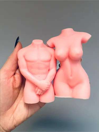 Miniatura 2 de Women&Man Body Shaped Candles 2 pcs, Torso Candle, Naked Body Candles, Man Body Candle, Woman Body Candle, Handmade Soy Wax Candle