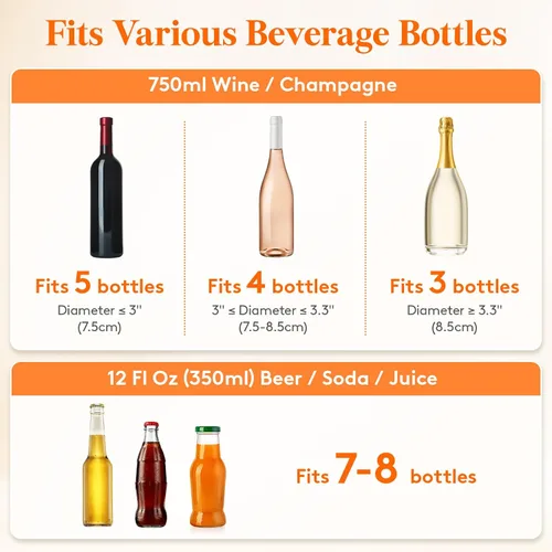 Miniatura 4 de Lifewit Cubo de Hielo de 6.5L para Fiestas 2 Piezas (en 1 Paquete), Cubo Portátil para Bebidas para Bar de Cócteles, Enfriador de Champán