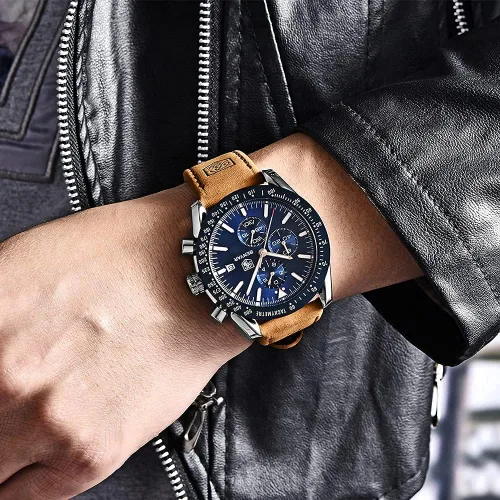 Miniatura 3 de BY BENYAR Reloj de pulsera para hombre Tienda analógico relojes para hombre negocios trabajo impermeable cronógrafo para hombre moda minimalista