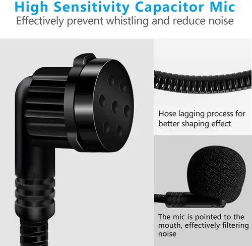 Miniatura 4 de VOVIGGOL 2 piezas de micrófono auricular con micrófono, cable flexible para amplificador de voz, auricular con conector jack de 3.5mm para cantar