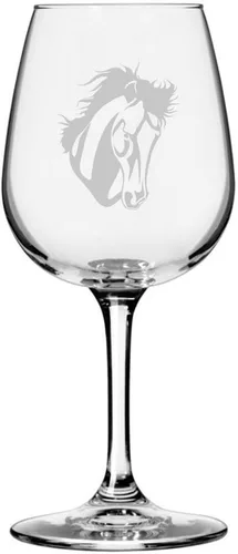 Miniatura 89 de Morgan Body Horse - Copa de vino grabada multiusos (12.75 onzas)
