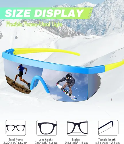 Miniatura 2 de Fabbay 3 pares de lentes de sol de neón retro espejados de los años 80 y 90 s semi sin montura de lentes de sol de colores para deportes hombres