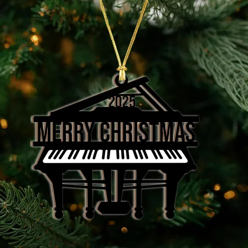 Miniatura 2 de Adorno de Piano 2025 – Adorno Navideño de Piano Grande para Árbol, Regalos de Piano de Madera para Músicos, Regalos para Tocadores de Piano, Adorno